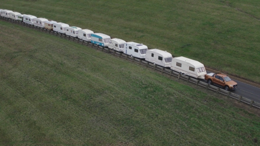 El Ford Ranger remolca 15 caravanas 