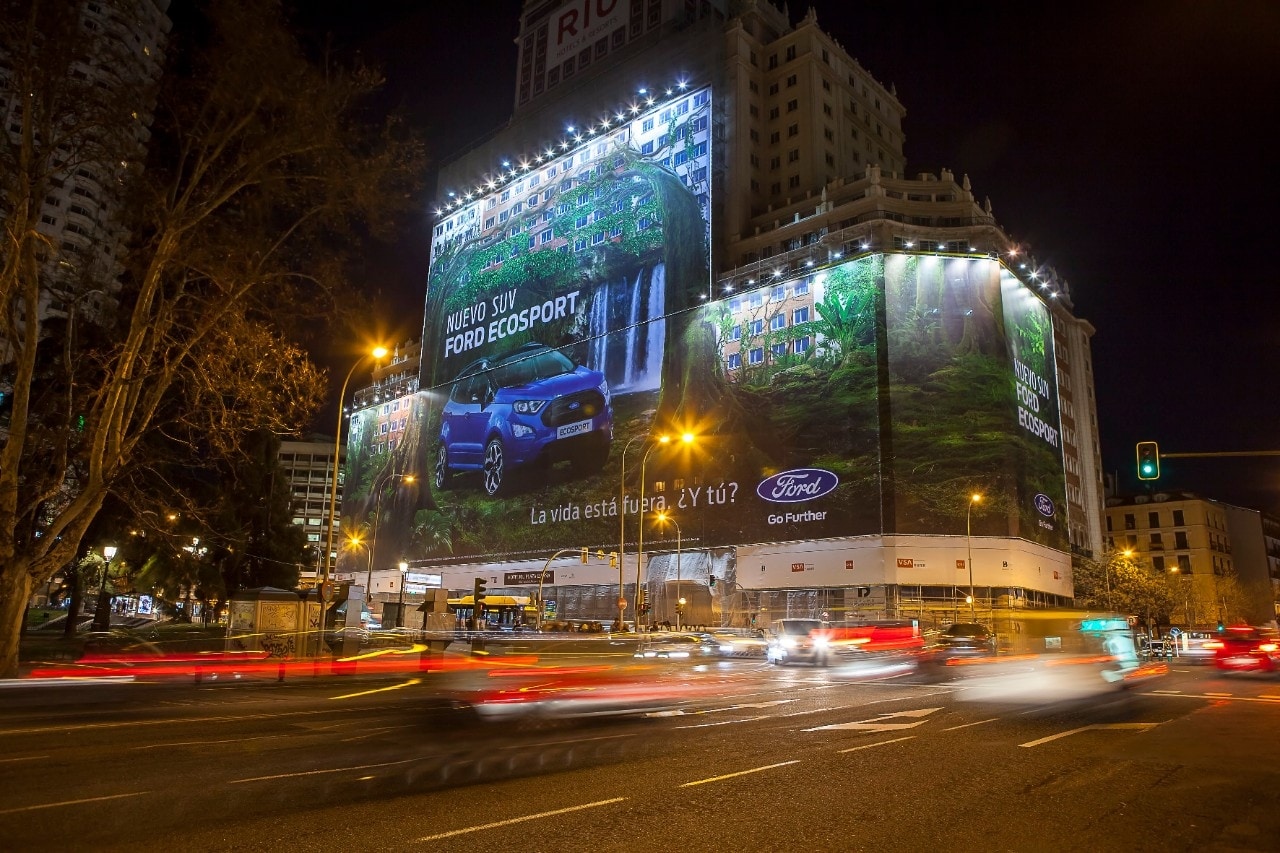 The enormous new Ford EcoSport billboard in Madrid, Spain, is the largest in the world